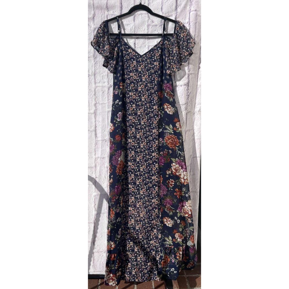 Xhilaration Off The Shoulder Maxi Dress Boho Peasant Bloomcore Fairycore Size M